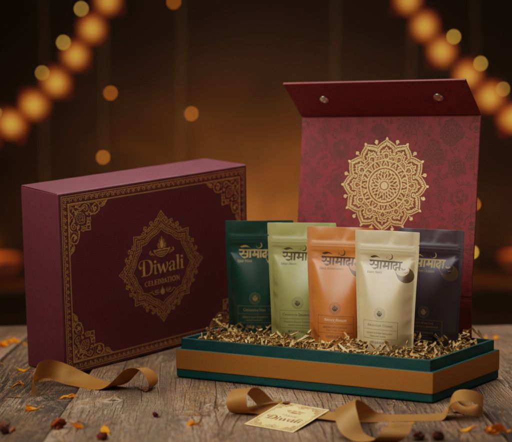 SOMANSH TEA - Diwali Gift Set: 5 Premium Tea Blends Discovery Kit (50 gm each)